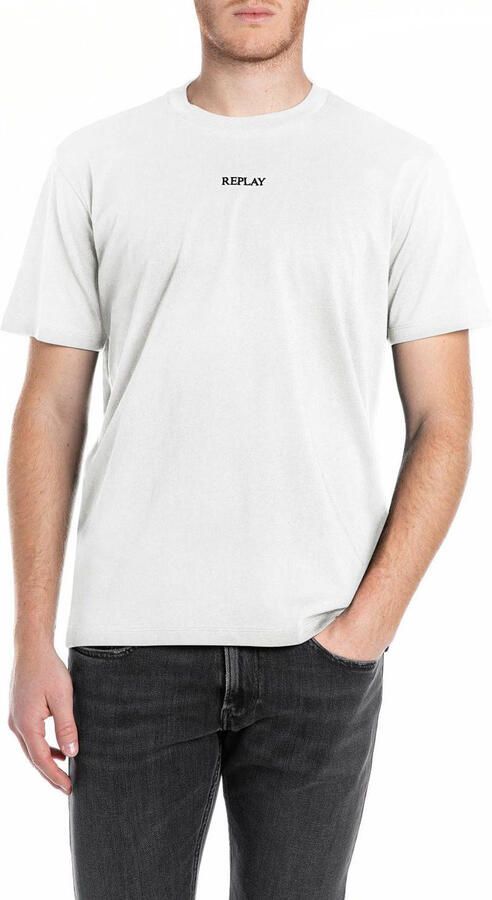 Replay T-shirt Korte Mouw M3098.2660-011 NATURAL WHITE
