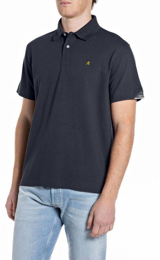 REPLAY regular polo donkerblauw