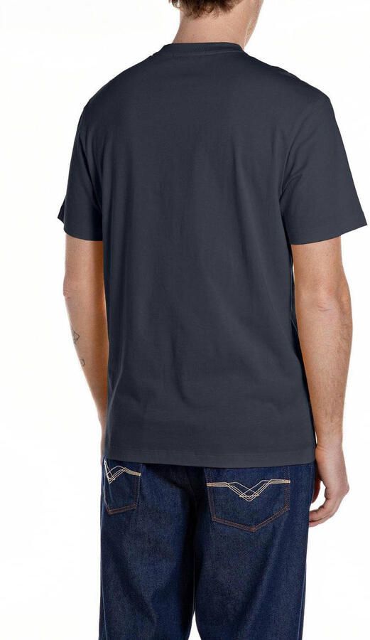 REPLAY regular T-shirt donkerblauw - Foto 3