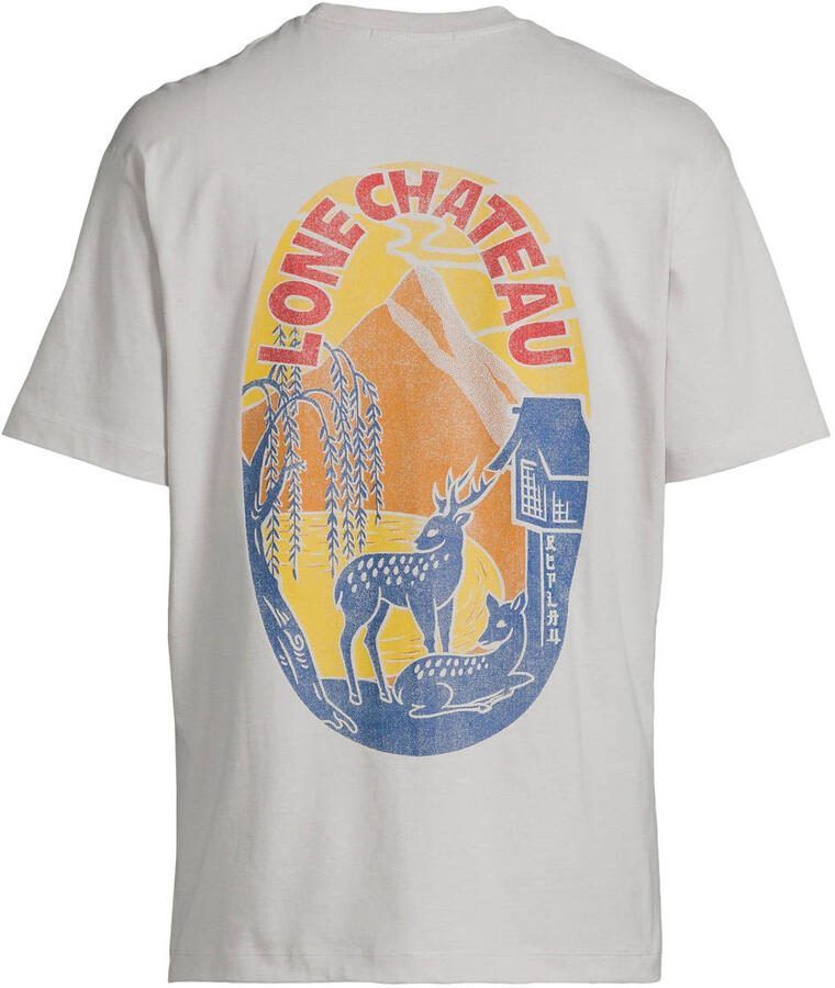 REPLAY regular T-shirt met backprint lichtgrijs - Foto 2