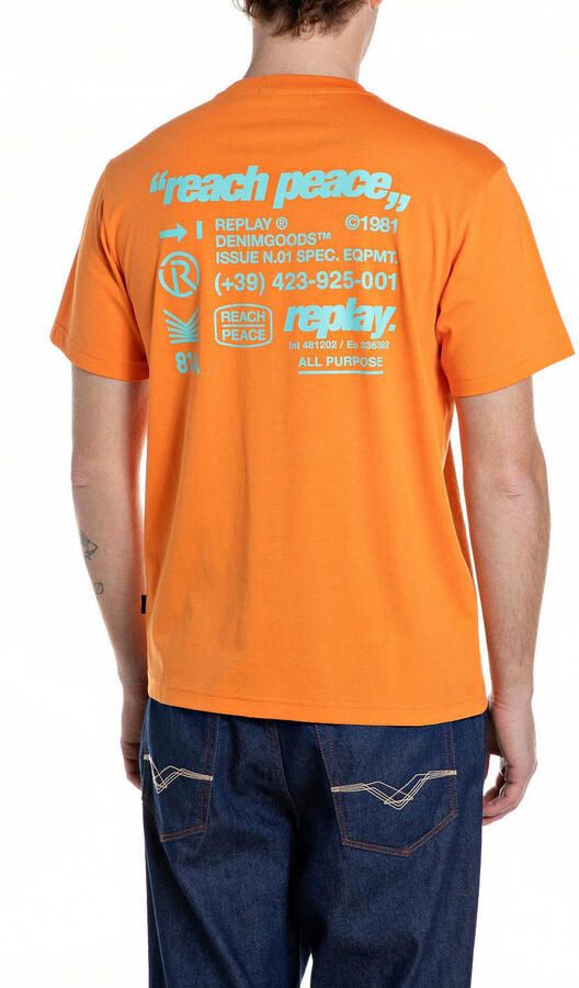 Replay Regular Fit T-shirt met statementprint - Foto 2