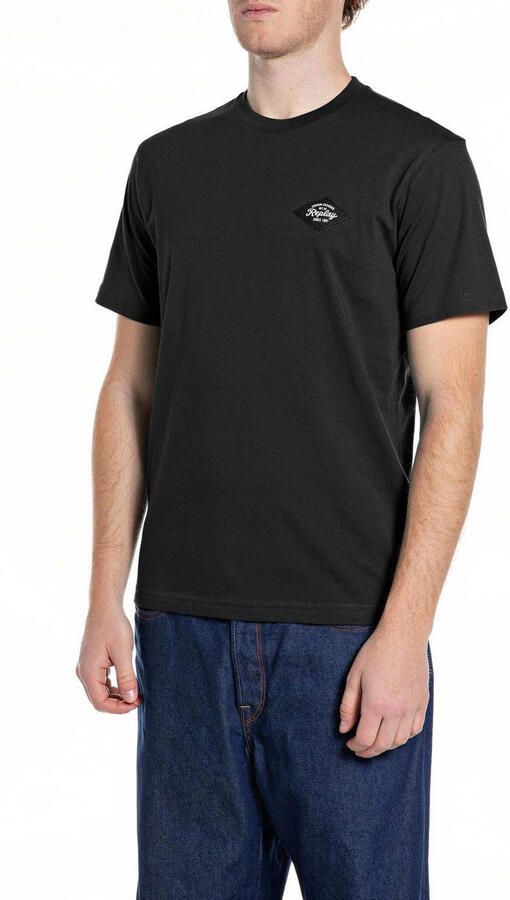 REPLAY regular T-shirt zwart