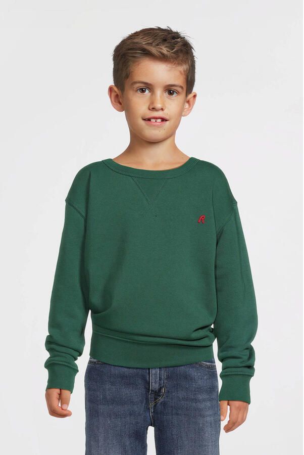 Replay sweater groen Jongens Katoen Ronde hals Effen 164 - Foto 4