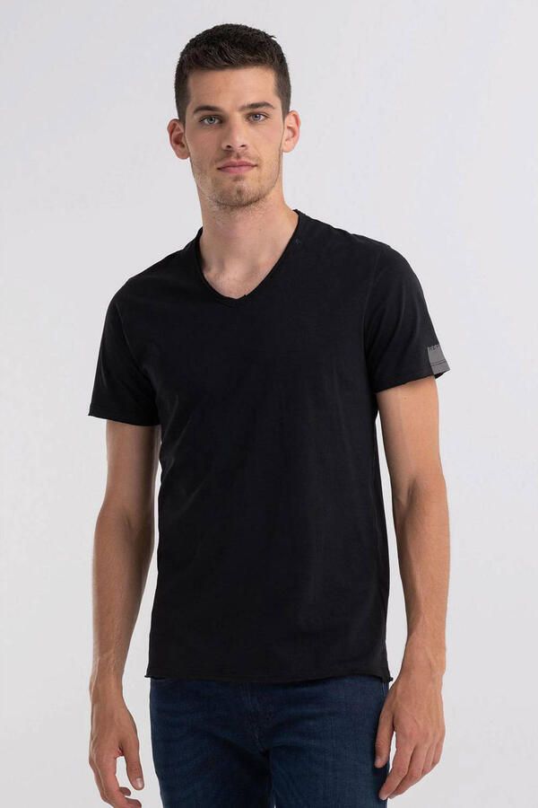 Replay Raw Cut V-neck Shirt Heren - Foto 2
