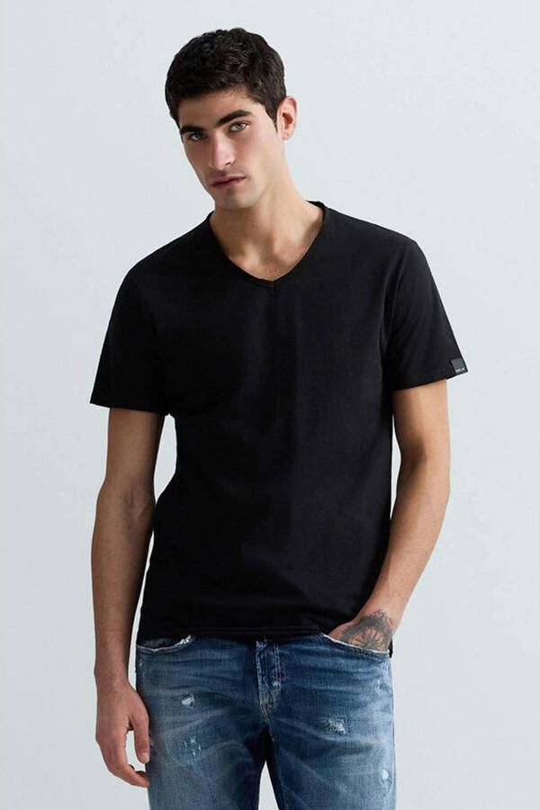Replay Raw Cut V-neck Shirt Heren