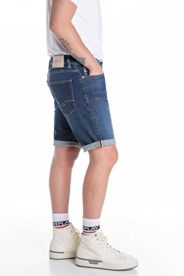 REPLAY tapered denim short dark blue - Foto 2