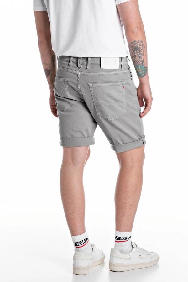 REPLAY tapered denim short grijs