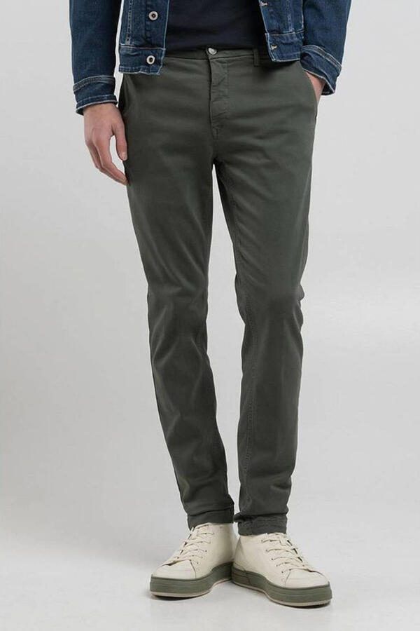 REPLAY ZEUMAR slim chino grijsgroen