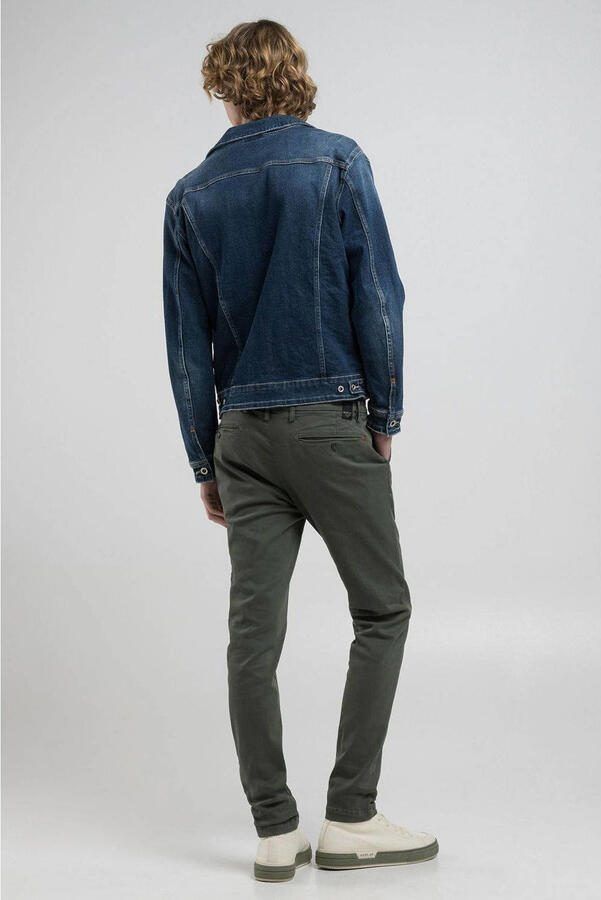 REPLAY ZEUMAR slim chino grijsgroen - Foto 3