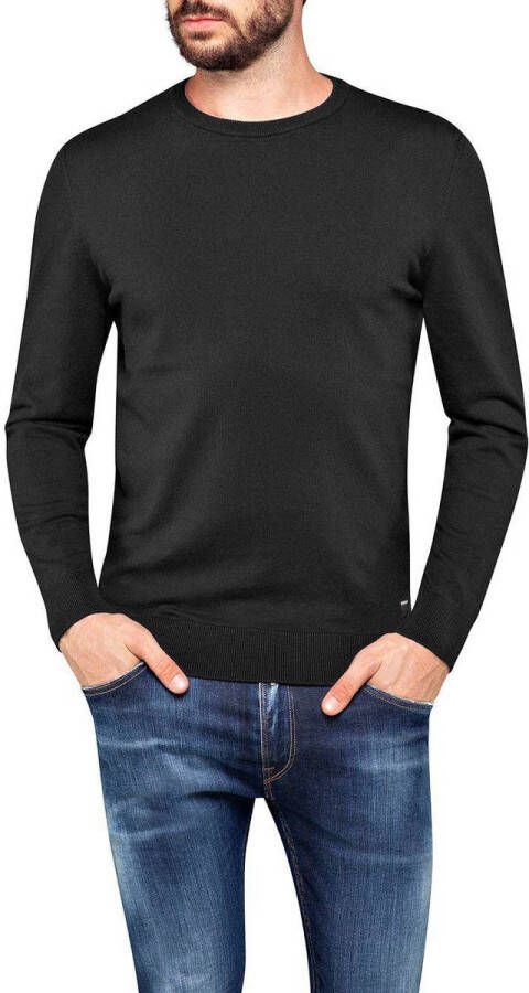 Replay Zwart Langemouw Gebreid Kledingstuk voor Heren Black Heren