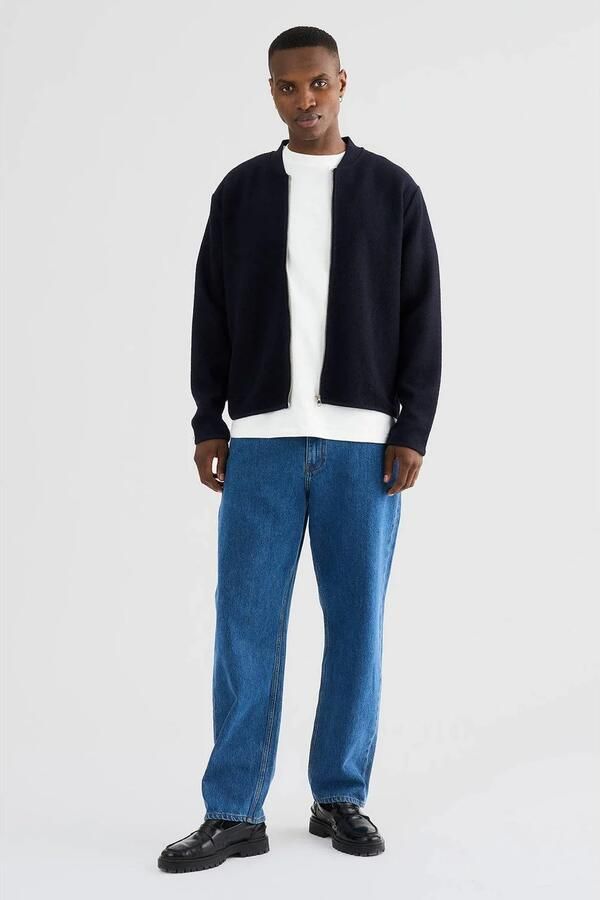 RESTERÖDS Resteröds Heren Truien & Vesten Rtluke Boiled Wool Jacket Blauw - Foto 5