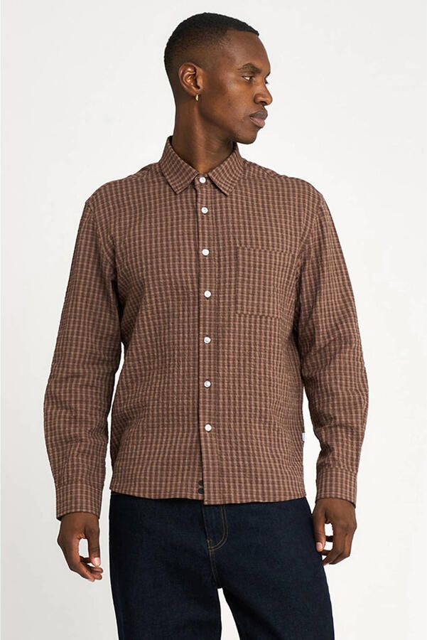 RESTERÖDS Resteröds Heren Overhemden Rtkai Checked Shirt Bruin - Foto 2