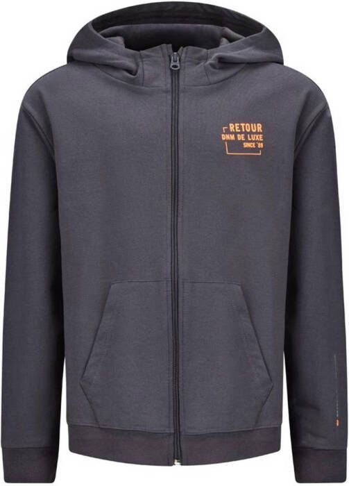 Retour Jeans sweatvest Hakar met printopdruk donkergrijs Printopdruk 122 128