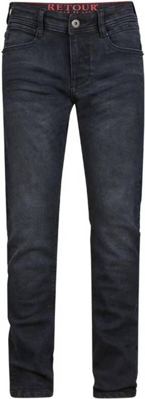 Retour Jeans Retour Denim tapered fit jeans Wyatt black denim Zwart Jongens Stretchdenim 170