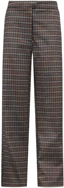 Retour Jeans geruite wide leg broek Freya zand Beige Meisjes Polyester 134 140