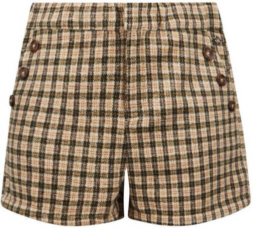 Retour Jeans Retour Denim geruite high waist casual short Gaby bruin zwart Korte broek Meisjes Polyester 122 128 - Foto 2