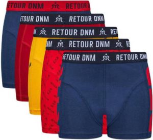 Retour Denim boxershort set van 5 donkerblauw rood geel