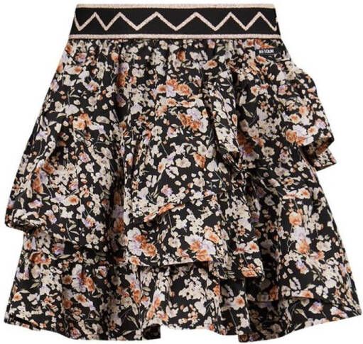 Retour Denim gebloemde rok Keeley zwart beige