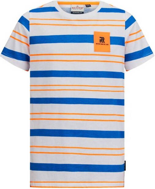 Retour Denim gestreept T-shirt Davis blauw oranje wit