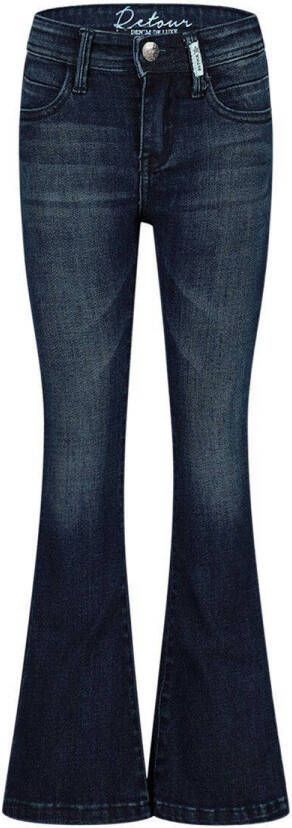Retour Jeans high waist flared jeans MIDAR dark blue denim Blauw Meisjes Stretchdenim 110