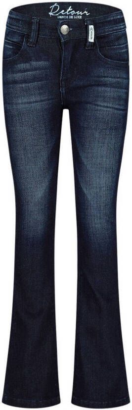 Retour Jeans high waist flared jeans MIDAR raw blue denim Blauw Meisjes Stretchdenim 104