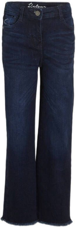 Retour Jeans high waist wide leg jeans Missour raw blue denim Blauw Meisjes Stretchdenim 104