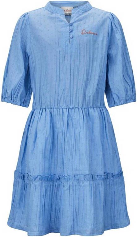 Retour Jeans jurk Imke met ruches blauw Meisjes Katoen Ronde hals Effen 158 164