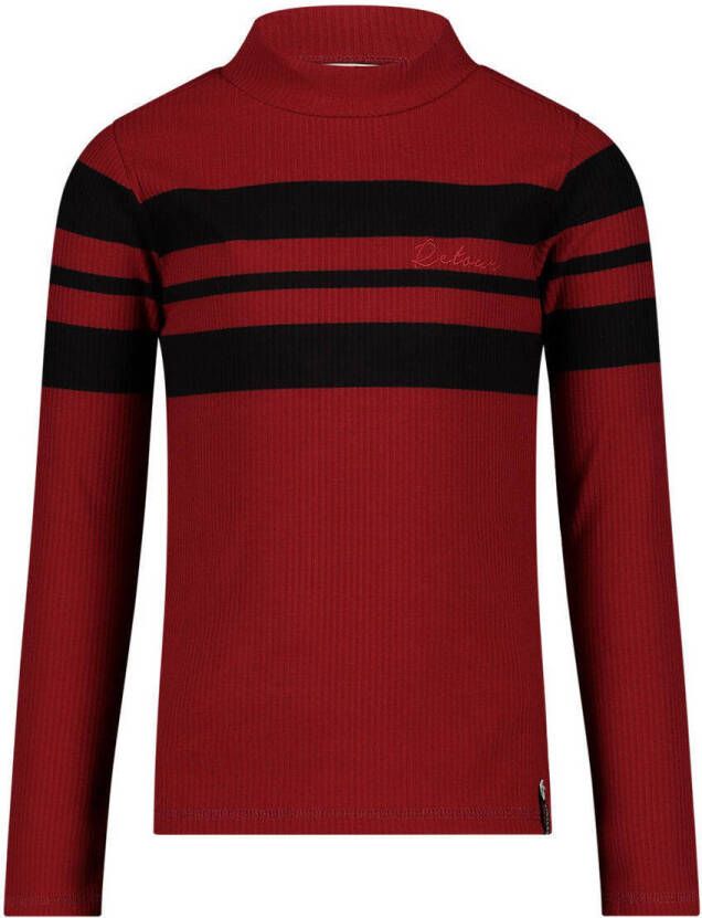 Retour Jeans longsleeve Abadou donkerrood zwart Meisjes Polyester Opstaande kraag 158-164