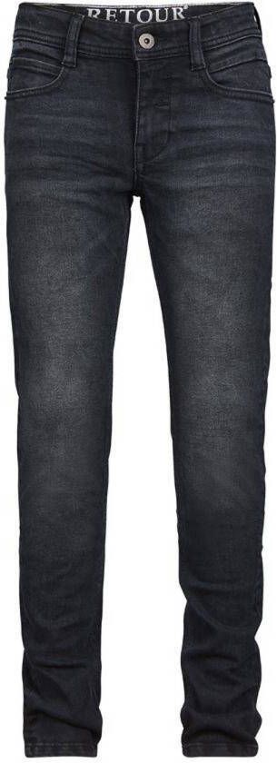 Retour Denim skinny fit jeans Sivar black denim Zwart Jongens Stretchdenim 104