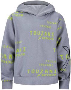 Retour Denim Retour X Touzani hoodie Trick met all over print grijs neon geel