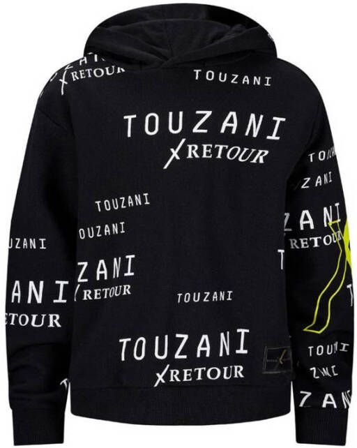 Retour Denim Retour X Touzani hoodie Trick met all over print zwart wit