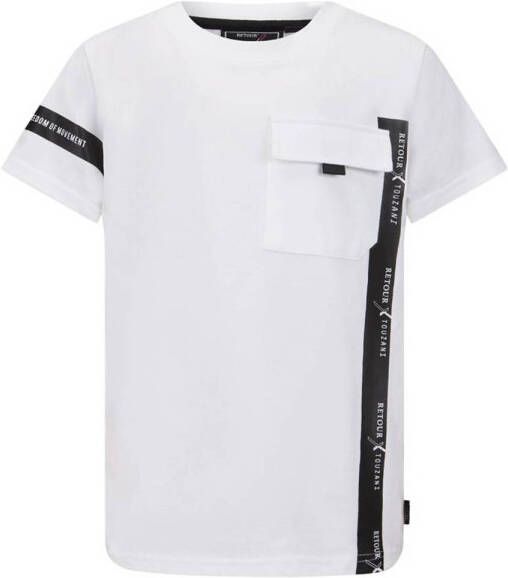 Retour Denim Retour X Touzani T-shirt Swing met printopdruk wit zwart