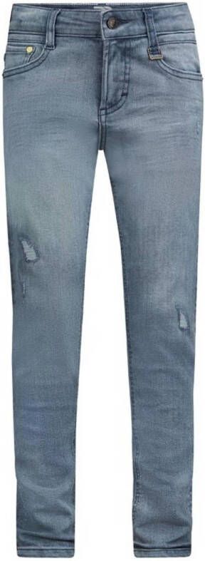Retour Denim slim fit jeans Tobias met slijtage medium blue denim