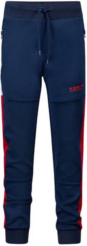 Retour Jeans slim fit joggingbroek Frederik donkerblauw rood wit Jongens Polyester 116