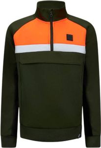 Retour Denim sweater Hakar donker olijfgroen oranje