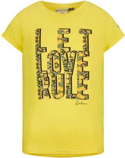 Retour Denim T-shirt Bibi van biologisch katoen geel