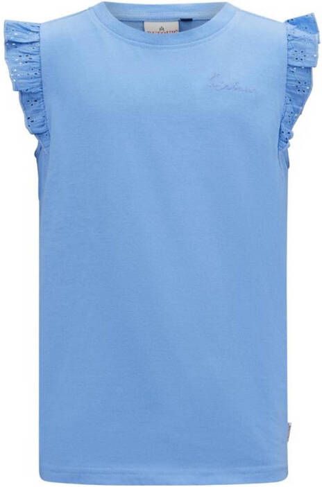 Retour Denim T-shirt Ilana met ruches lichtblauw Meisjes Katoen Ronde hals 170 176
