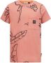 Retour Jeans T-shirt Jimmo met all over print roze grijs Jongens Katoen Ronde hals 122 128 - Thumbnail 1