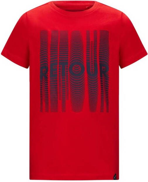 Retour Denim T-shirt Orlando met logo felrood