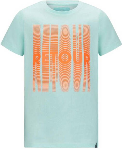 Retour Denim T-shirt Orlando met logo mintgroen