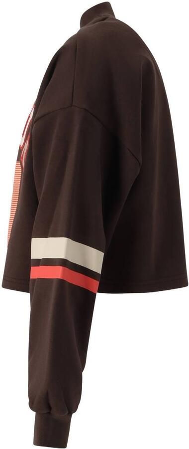 Retour Jeans boxy cropped gestreepte trui met tekst bruin beige rood Sweater - Foto 2