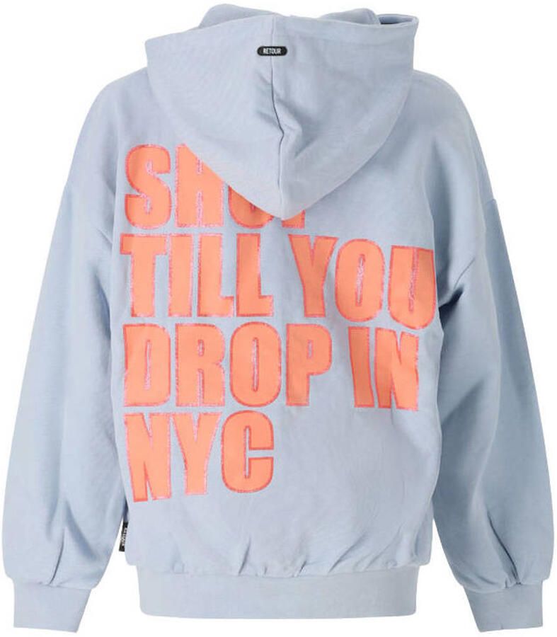 Retour Jeans boxy hoodie met backprint lichtblauw - Foto 2