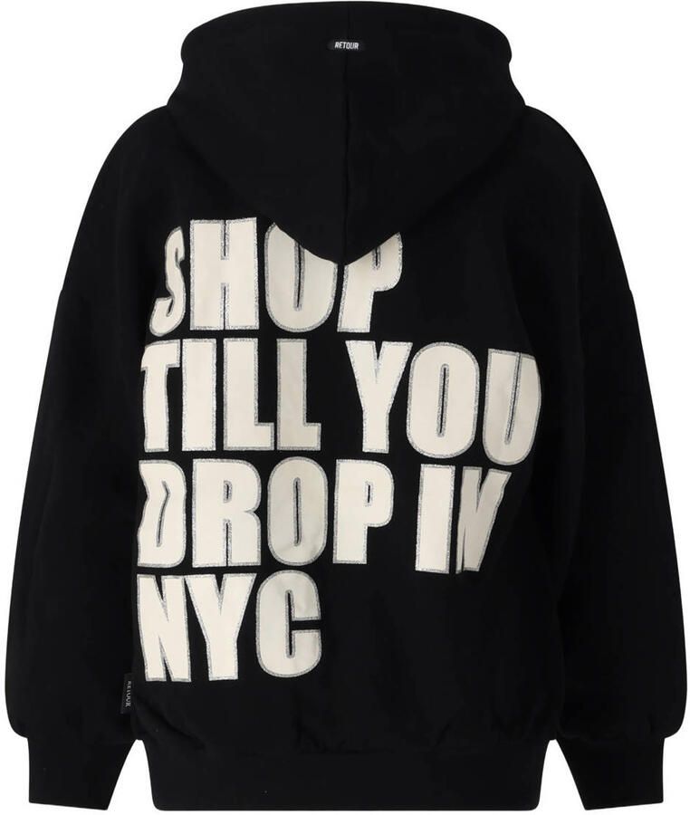 Retour Jeans boxy hoodie met backprint zwart Sweater Backprint - Foto 2