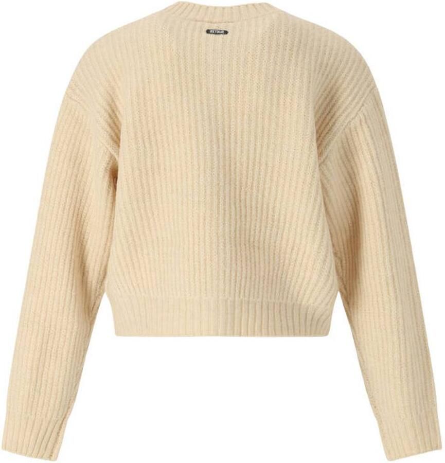 Retour Jeans boxy vest lichtbeige Meisjes Acryl Ronde hals Effen