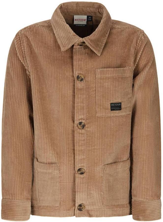 Retour Jeans corduroy overshirt beige Overhemd Jongens Katoen Klassieke kraag