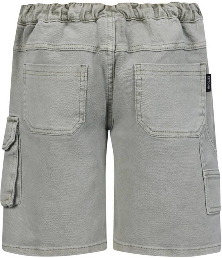 Retour Jeans denim relaxed cargo short groen - Foto 4