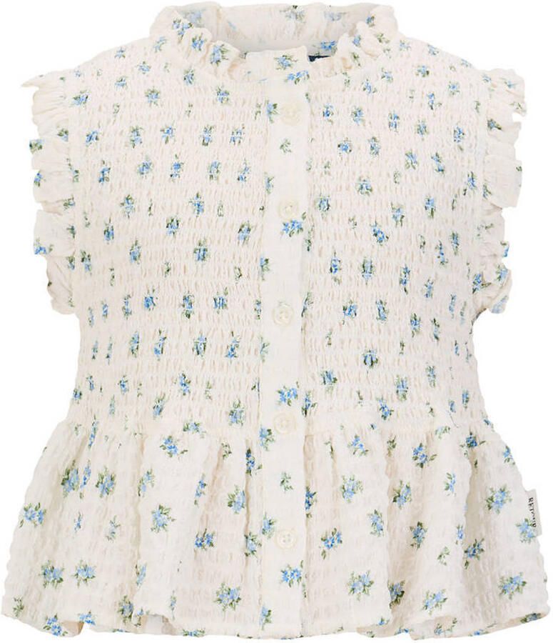 Retour Jeans gebloemde blouse wit met textuur - Foto 4