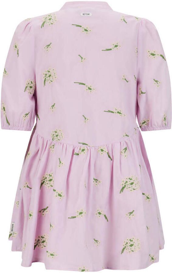 Retour Jeans gebloemde blousejurk roze - Foto 4
