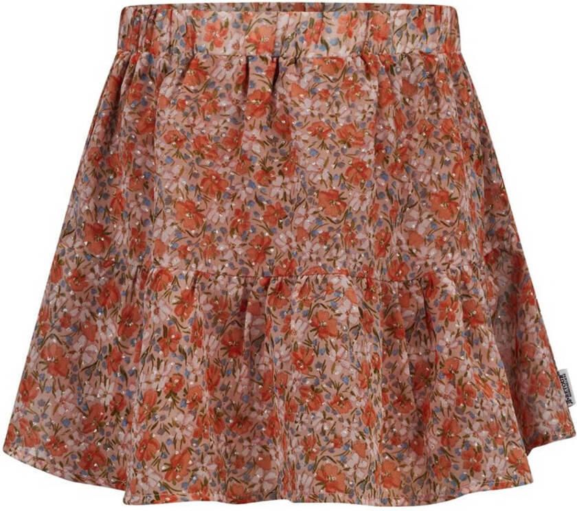 Retour Jeans gebloemde rok Poissy lichtbruin oranje Meisjes Polyester Bloemen 158 164