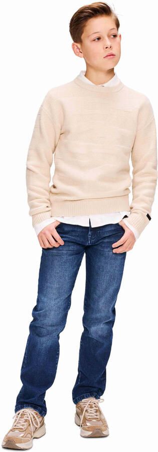 Retour Jeans gebreide trui met print beige